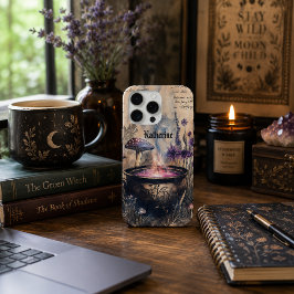 魔術的なハーブの釜植物画 iPhone 15 PRO MAXケース