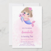 魔術的な海の下で女の子のためのパーティー 招待状 (正面)