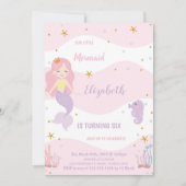 魔術的な海の下で女の子のためのパーティー 招待状 (正面)
