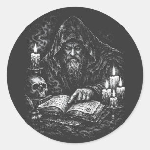 魔道書を研究する魔法使い — BurnsInHell作 ラウンドシール