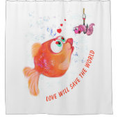 魚おもしろいと虫のシャワーカーテン シャワーカーテン (正面)