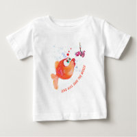 魚おもしろいと虫のベビーTシャツ