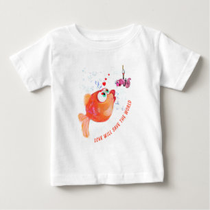 魚おもしろいと虫のベビーTシャツ ベビーTシャツ