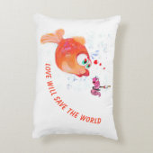 魚おもしろいと虫の枕 – カスタム文字 アクセントクッション (裏面(縦))