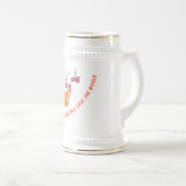 魚おもしろいと虫ビールスタイン – カスタム文字 ビールジョッキ (正面右)
