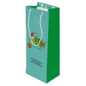 魚おもしろいのクリスマスベース魚釣りかわいい漫画 ワインギフトバッグ (裏面アングル)