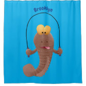 魚おもしろいのマンガをスキップ シャワーカーテン (正面)