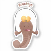 魚おもしろいのマンガをスキップ シール (正面)