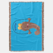 魚おもしろいのマンガをスキップ スローブランケット (正面縦)