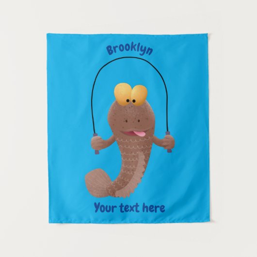 魚おもしろいのマンガをスキップ タペストリー (正面)