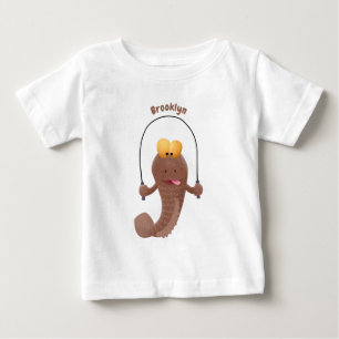 魚おもしろいのマンガをスキップ ベビーTシャツ