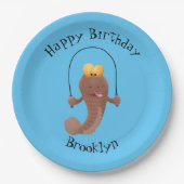 魚おもしろいのマンガをスキップ ペーパープレート (正面)