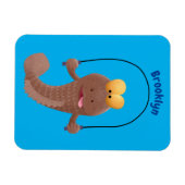 魚おもしろいのマンガをスキップ マグネット (横)