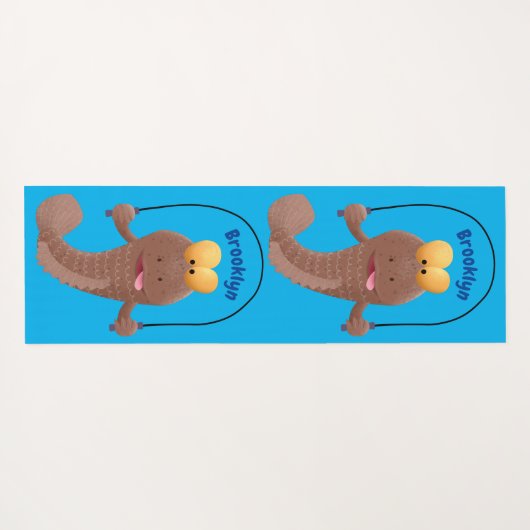 魚おもしろいのマンガをスキップ ヨガマット (裏面(横))