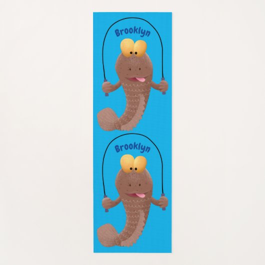 魚おもしろいのマンガをスキップ ヨガマット (正面)