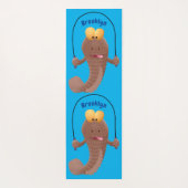 魚おもしろいのマンガをスキップ ヨガマット (裏面)