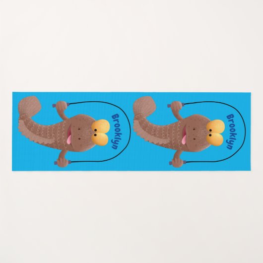 魚おもしろいのマンガをスキップ ヨガマット (正面(横))