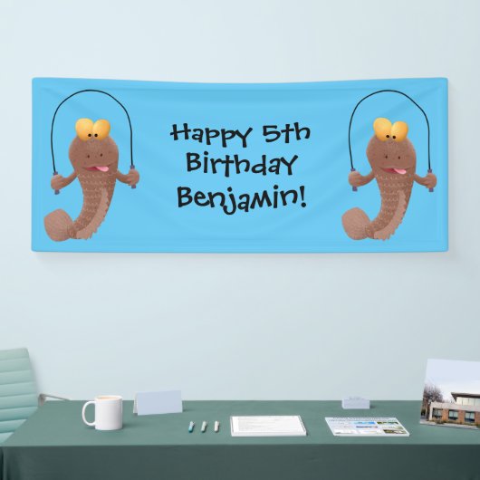 魚おもしろいのマンガをスキップ 横断幕 (トレードショー)