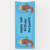 魚おもしろいのマンガをスキップ 横断幕 (縦)