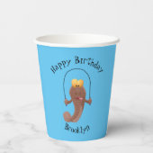 魚おもしろいのマンガをスキップ 紙コップ (裏面)