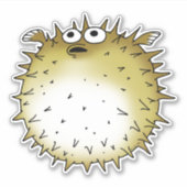 魚おもしろいの漫画 シール (正面)