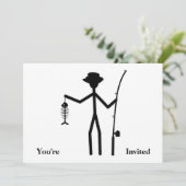 魚おもしろいの骨を持つ漁師スティック姿 招待状 (スタンド正面)