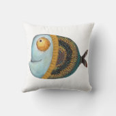 魚おもしろいイラストレーション装飾インテリア クッション (裏面)