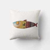 魚おもしろいイラストレーション装飾インテリア クッション (裏面)