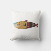 魚おもしろいイラストレーション装飾インテリア クッション (正面)