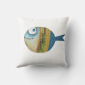 魚おもしろいイラストレーション装飾インテリア クッション (裏面)