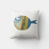 魚おもしろいイラストレーション装飾インテリア クッション (正面)