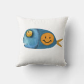 魚おもしろいイラストレーション装飾インテリア クッション (裏面)