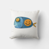魚おもしろいイラストレーション装飾インテリア クッション (正面)
