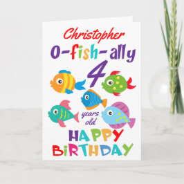 魚おもしろいパーソナライズされた任意の年齢誕生日 カード