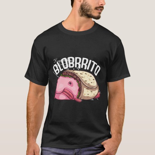 魚おもしろい好き男性WomのためのBlobfish Burritoギフト Tシャツ (正面)