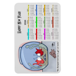 魚おもしろい物語2024カレンダー写真マグネット マグネット