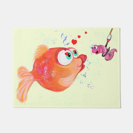 魚おもしろい虫 ドアマット (正面)