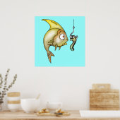 魚おもしろい虫 ポスター (キッチン)