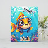魚おもしろい | かわいいマンガの子どもの子供部屋アート (スタンド正面)