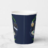 魚おもしろいUFO宇宙船マンガイラストレーション 紙コップ (右)