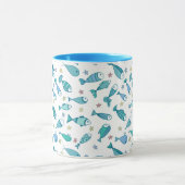 魚およびヒトデが付いているパターン マグカップ (中央)
