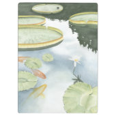 魚およびユリとのコイの池の反射 クリップボード (裏面)