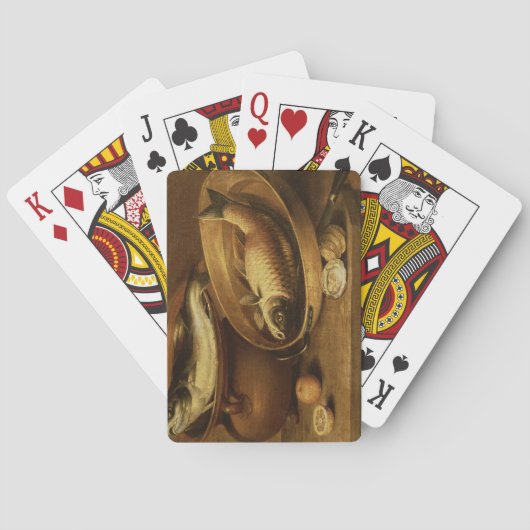 魚およびレモンの静物画 トランプ (裏面)