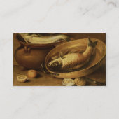 魚およびレモンの静物画 名刺 (裏面)