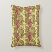 魚および波が付いているパターン アクセントクッション (正面(垂直))