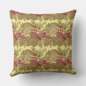 魚および波が付いているパターン クッション (裏面)