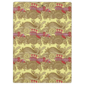 魚および波が付いているパターン クリップボード (裏面)