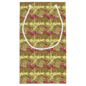 魚および波が付いているパターン スモールペーパーバッグ (裏面)