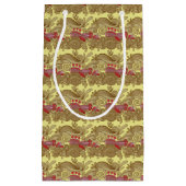 魚および波が付いているパターン スモールペーパーバッグ (正面)