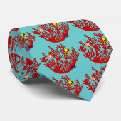 魚および珊瑚の落書きの芸術のタイ ネクタイ (ロール)